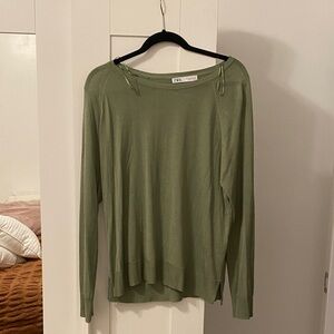 Zara Women's Olive Long Sleeve Top